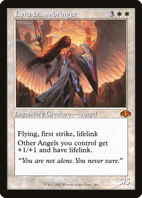 Lyra Dawnbringer from Dominaria Remastered (Mythic)