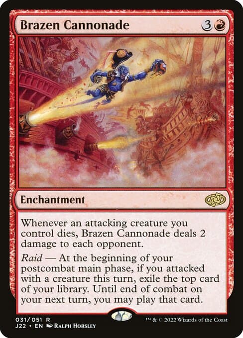 Brazen Cannonade from Jumpstart 2022 (Rare)