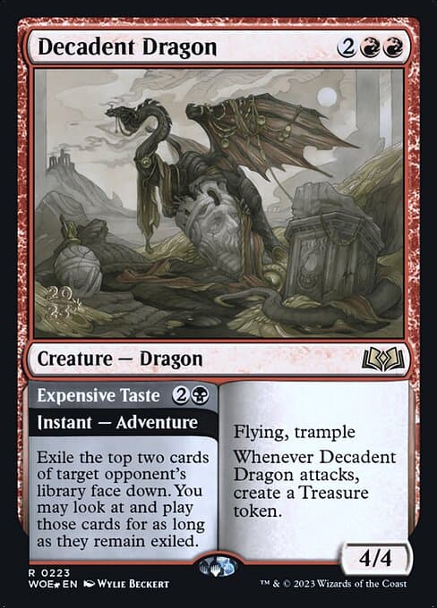 Decadent Dragon // Expensive Taste from Wilds of Eldraine Promos (Rare)