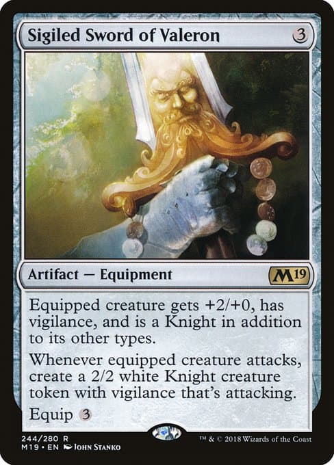 Sigiled Sword of Valeron from Core Set 2019 (Rare)