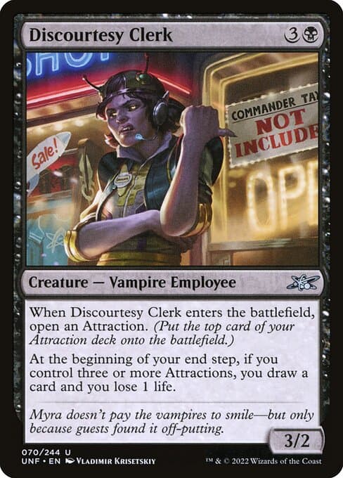 Discourtesy Clerk from Unfinity (Uncommon)