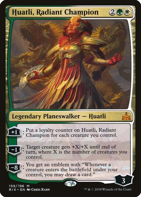 Huatli, Radiant Champion from Rivals of Ixalan (Mythic)