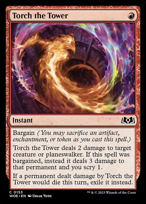 Torch the Tower from Wilds of Eldraine (Common)