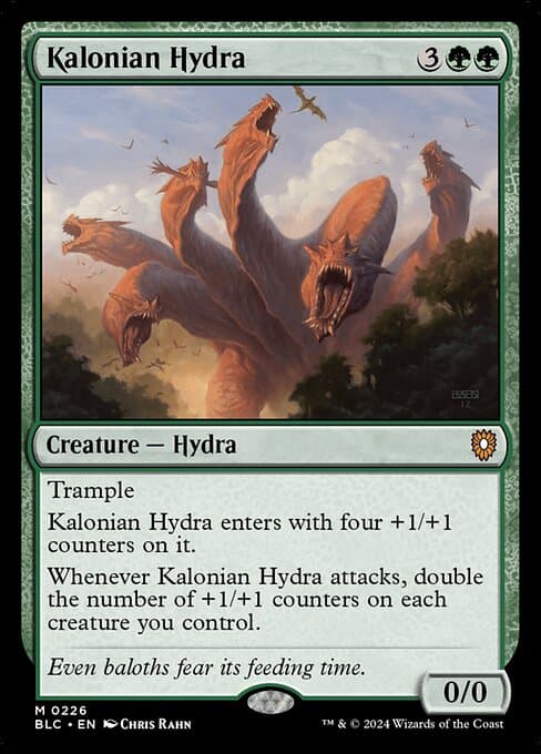 Kalonian Hydra from Bloomburrow Commander (Mythic)