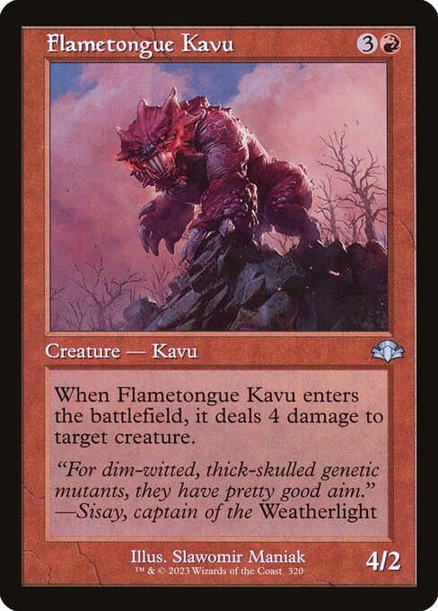Flametongue Kavu from Dominaria Remastered (Uncommon)