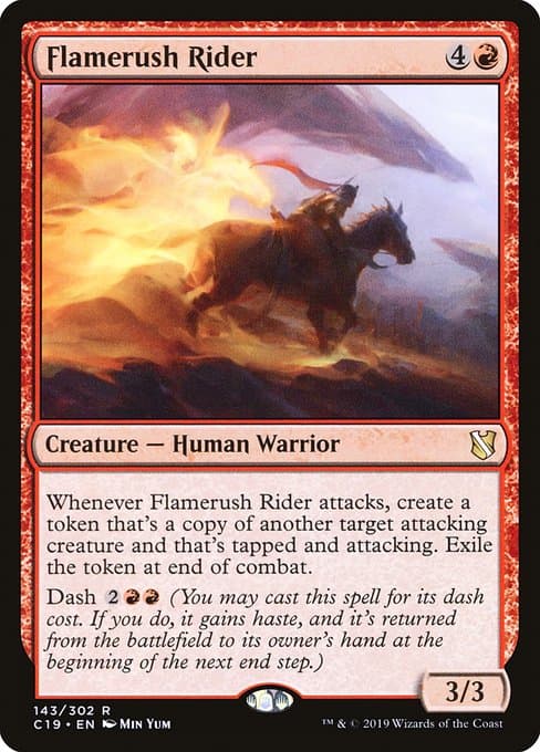 Flamerush Rider from Commander 2019 (Rare)