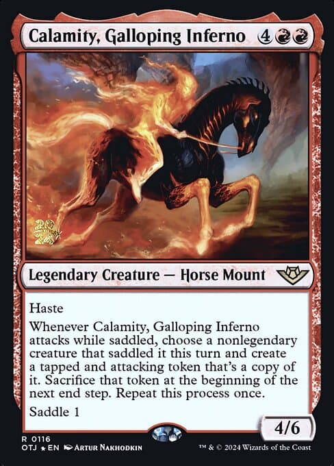 Calamity, Galloping Inferno from Outlaws of Thunder Junction Promos (Rare)