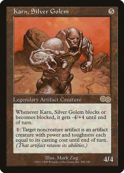 Karn, Silver Golem from Urza's Saga (Rare)