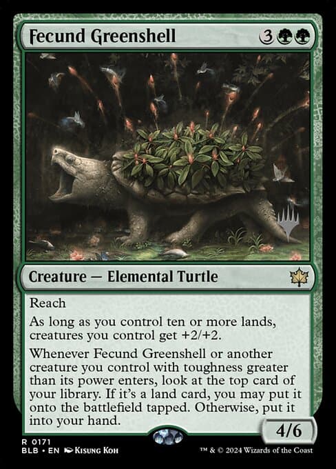 Fecund Greenshell from Bloomburrow Promos (Rare)