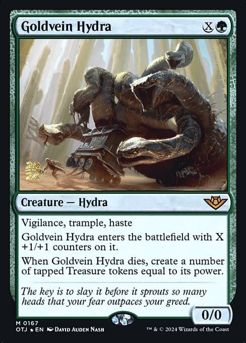 Goldvein Hydra from Outlaws of Thunder Junction Promos (Mythic)