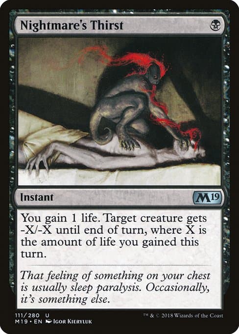 Nightmare's Thirst from Core Set 2019 (Uncommon)