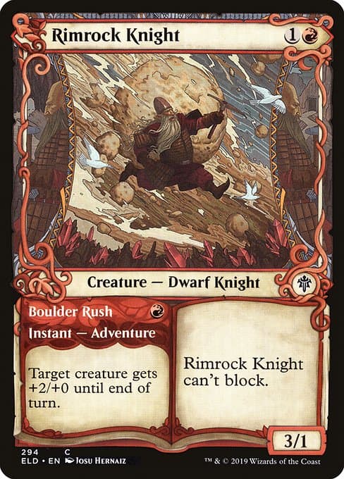 Rimrock Knight // Boulder Rush from Throne of Eldraine (Common)