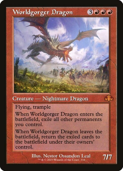 Worldgorger Dragon from Dominaria Remastered (Mythic)