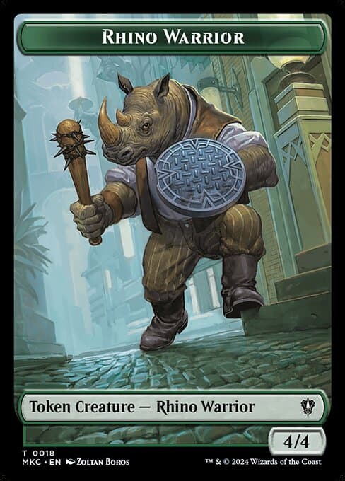 Rhino Warrior from Murders at Karlov Manor Commander Tokens (Common)
