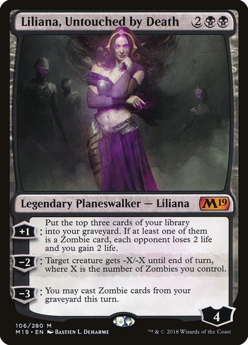 Liliana, Untouched by Death from Core Set 2019 (Mythic)