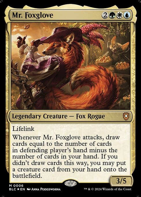 Mr. Foxglove from Bloomburrow Commander (Mythic)