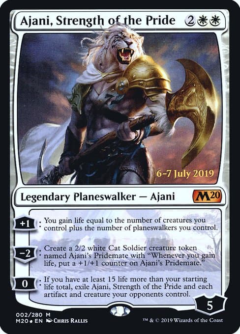 Ajani, Strength of the Pride from Core Set 2020 Promos (Mythic)