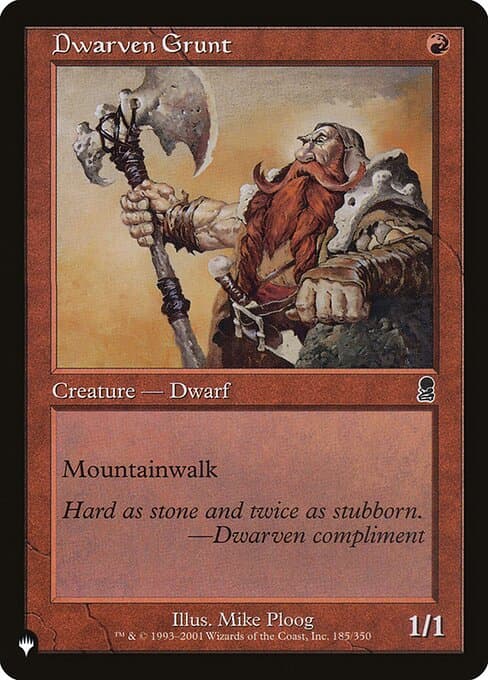 Dwarven Grunt from The List (Common)