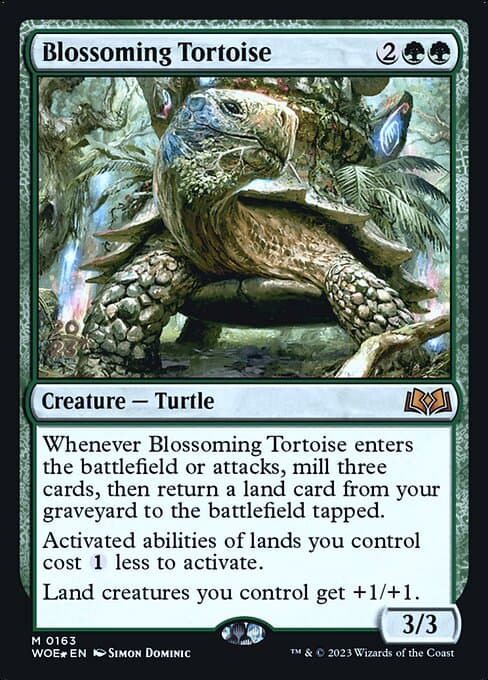 Blossoming Tortoise from Wilds of Eldraine Promos (Mythic)