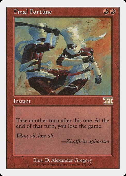 Final Fortune from Classic Sixth Edition (Rare)