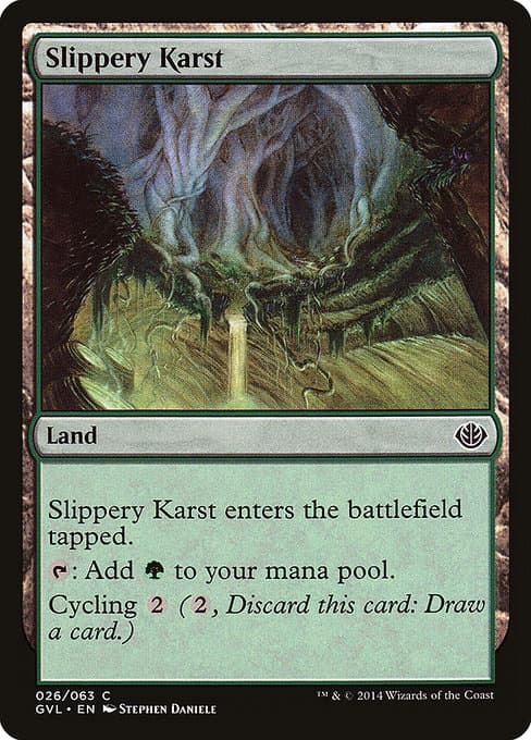 Slippery Karst from Duel Decks Anthology: Garruk vs. Liliana (Common)