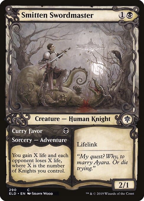 Smitten Swordmaster // Curry Favor from Throne of Eldraine (Common)