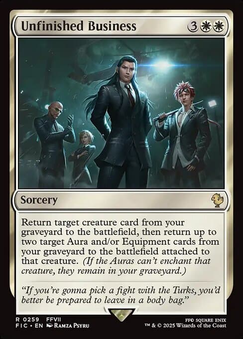 Unfinished Business from Final Fantasy Commander (Rare)