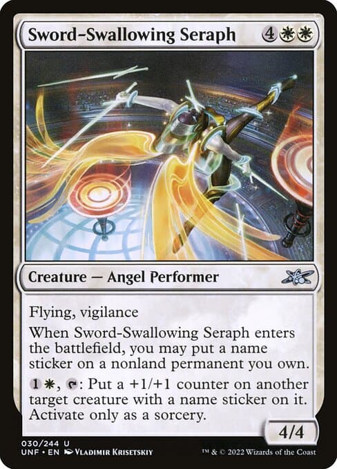 Sword-Swallowing Seraph from Unfinity (Uncommon)