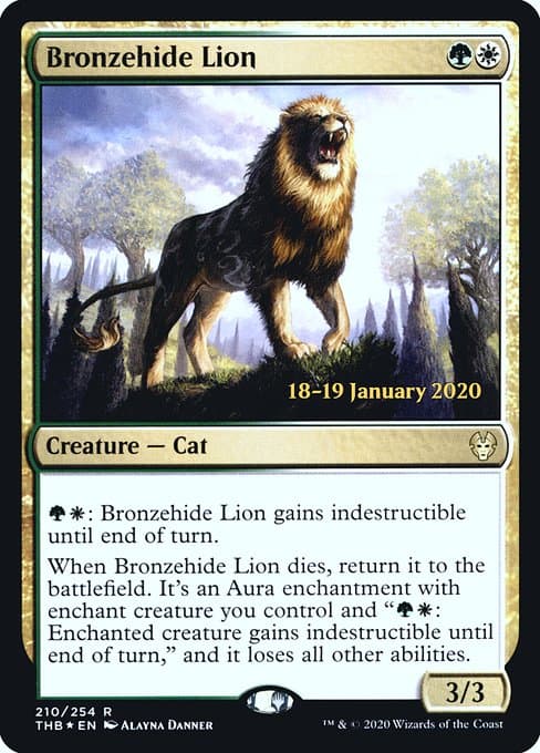 Bronzehide Lion from Theros Beyond Death Promos (Rare)