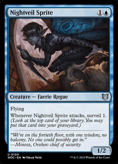 Nightveil Sprite from Wilds of Eldraine Commander (Uncommon)