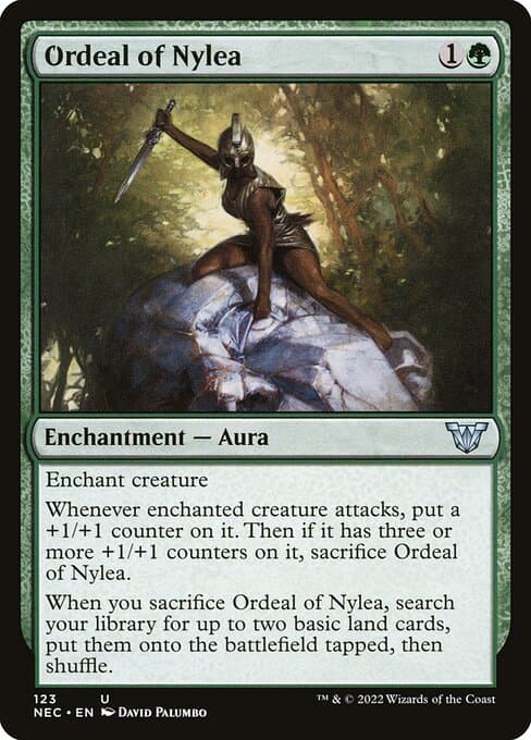 Ordeal of Nylea from Neon Dynasty Commander (Uncommon)