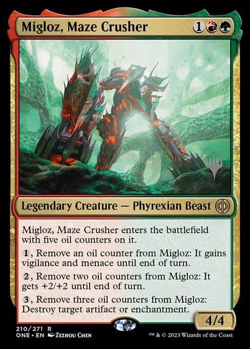 Migloz, Maze Crusher from Phyrexia: All Will Be One Promos (Rare)