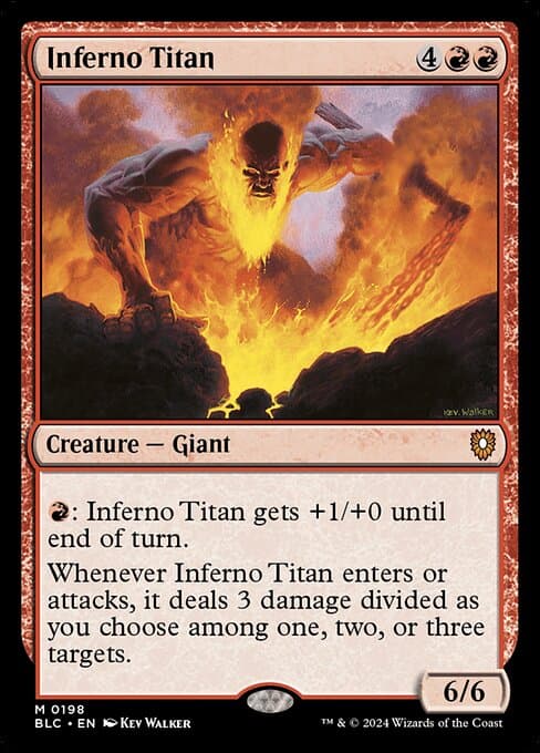 Inferno Titan from Bloomburrow Commander (Mythic)