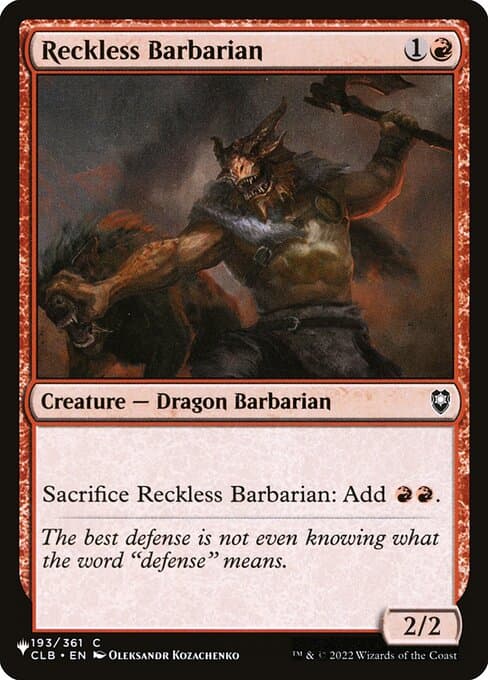 Reckless Barbarian from The List (Common)