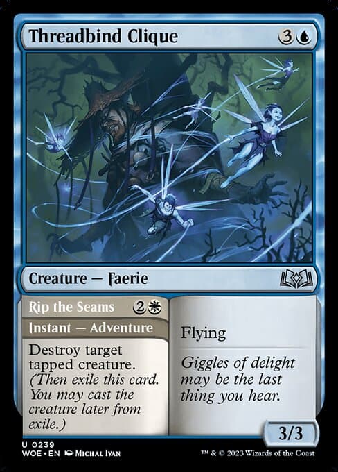 Threadbind Clique // Rip the Seams from Wilds of Eldraine (Uncommon)