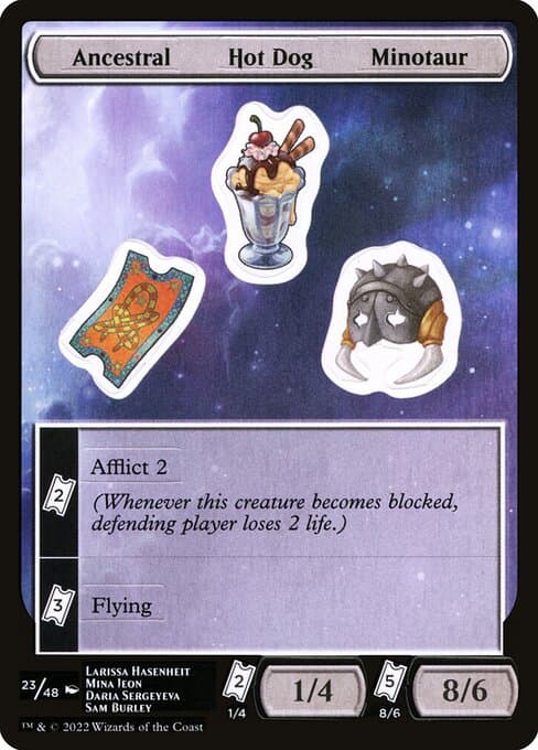 Ancestral Hot Dog Minotaur from Unfinity Sticker Sheets (Common)