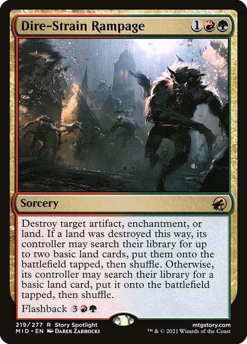 Dire-Strain Rampage from Innistrad: Midnight Hunt (Rare)