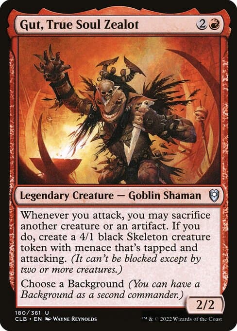 Gut, True Soul Zealot from Commander Legends: Battle for Baldur's Gate (Uncommon)