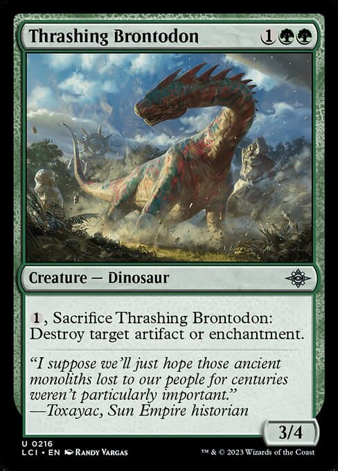 Thrashing Brontodon from The Lost Caverns of Ixalan (Uncommon)