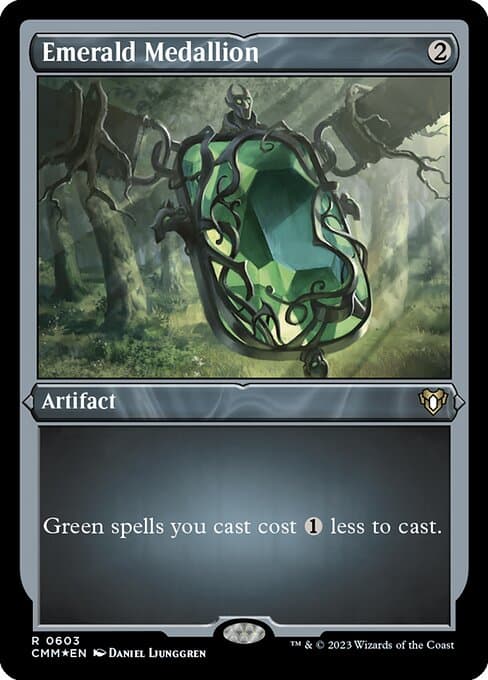 Emerald Medallion from Commander Masters (Rare)