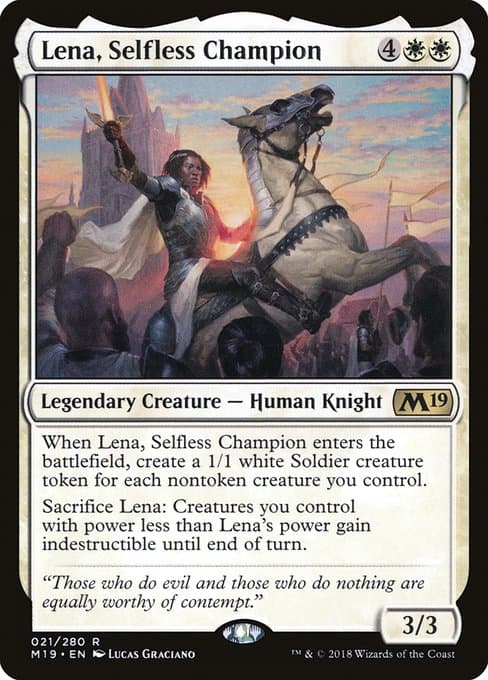 Lena, Selfless Champion from Core Set 2019 (Rare)