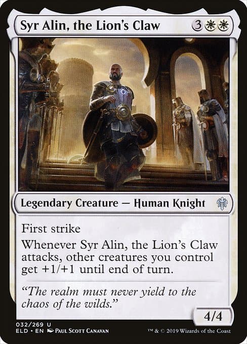 Syr Alin, the Lion's Claw from Throne of Eldraine (Uncommon)