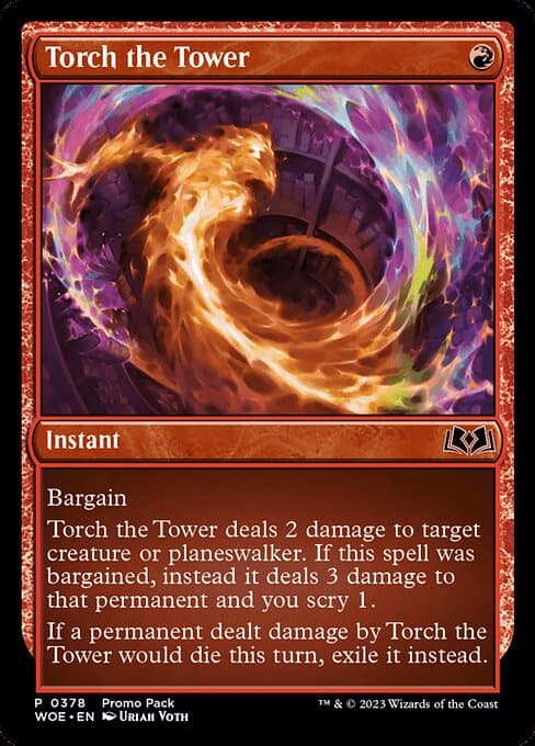 Torch the Tower from Wilds of Eldraine (Common)