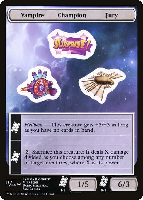 Vampire Champion Fury from Unfinity Sticker Sheets (Common)