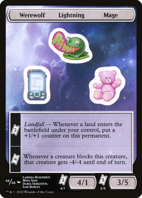 Werewolf Lightning Mage from Unfinity Sticker Sheets (Common)