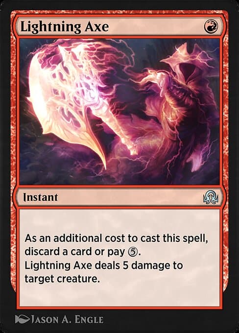 Lightning Axe #166 – Shadows over Innistrad Remastered Lightning Axe from Shadows over Innistrad Remastered (Uncommon)