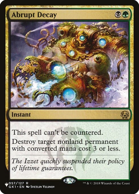 Abrupt Decay from The List (Rare)