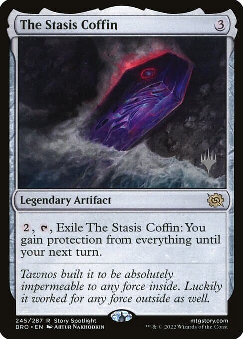The Stasis Coffin from The Brothers' War Promos (Rare)