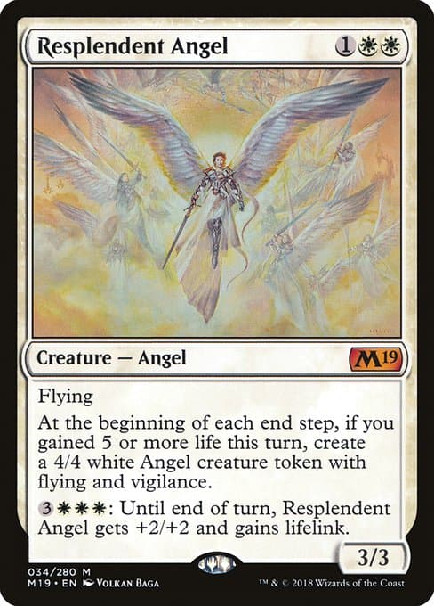 Resplendent Angel from Core Set 2019 (Mythic)