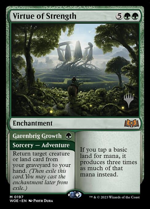 Virtue of Strength // Garenbrig Growth from Wilds of Eldraine Promos (Mythic)